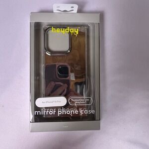 Heyday Mirror Phone Case for iPhone 16 Pro MagSafe Compatible Silver Reflective